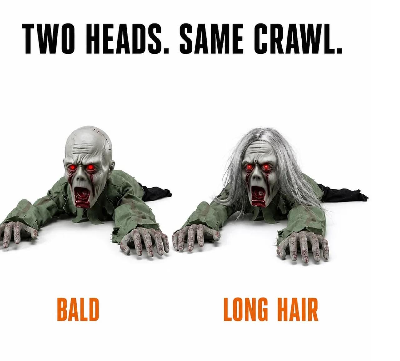 Two heads same crawl