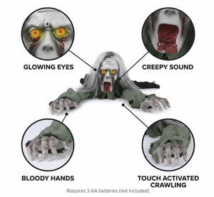 Glowing eyes creepy sound bloody hands touch activated
